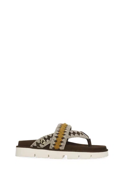 Mou Brown Bio Tone On Tone Sandals