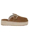 Mou Brown Leather Sandals With Braided Jute Sole In Neutral