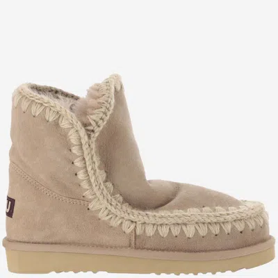 Mou Brown Round Toe Boots In Neutral