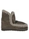 Mou Brown Sheep Skin Ankle Boots In Gray
