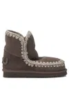 Mou Brown Sheepskin Ankle Boots In Brown