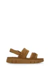 Mou Brown Suede Leather Bounce Sandals