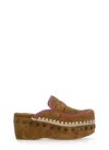 Mou Overstitch Clogs In Brown