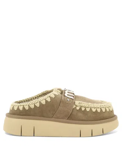 Mou Brown Suede Slippers