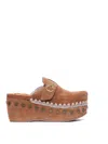 Mou Clog Leather Slipper-mule In Leather Color Suede In Marrón