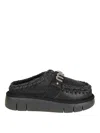 Mou Moccasin-inspired Black Slip-on Ankle Boots With Whipstitch Detailing In Black