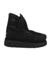 Mou Eskimo 18 Bounce In Cracked Black Sheepskin In Black