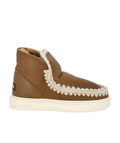 Mou Chunky Slip-on Boots In Brown