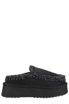 Mou Eskimo Platform Slipper-mule In Black Suede In Bkbk