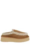 Mou Cognac Clog Eskimo Platform Mules In Cog