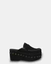 Mou Clog Leather Overstitching - Bkbk In Black