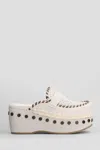 Mou Clog Leather Slipper-mule In Grey Suede In Grey