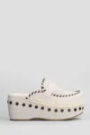 Mou Clog Leather Slipper-mule In Grey Suede In Grey