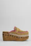 Mou Clog Leather Slipper-mule In Leather Color Suede In Leather Color