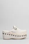 Mou 60mm Suede Clogs In Grey