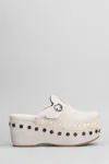 Mou 60mm Suede Clogs In Grey