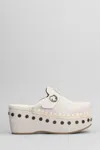 Mou 60mm Suede Clogs In Grey