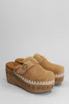 Mou Clog Leather Slipper-mule In Leather Color Suede In Leather Color