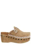 Mou Clog Plain Suede In Brown