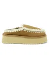 Mou Eskimo Stitching Slipper-mule In Cognac