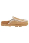 Mou Low Bio Sabot Slipper-mule In Leather Color Suede In Brown
