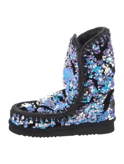 Pre-owned Mou Combat Boots In Blue