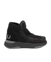 Mou Eskimo Jogger Glitter Logo Sneaker In Black