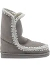 Mou Contrasting-stitch Boots In Gray