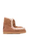 Mou Contrast-stitch Ankle Boots In Brown