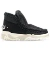 Mou Cracked Black Eskimo Trainer Rhinestones In Black
