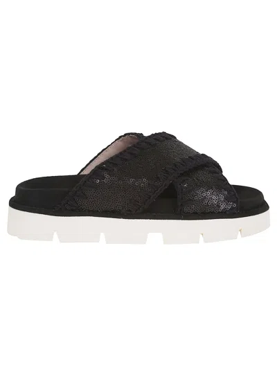 MOU CRISS-CROSS BIO SANDAL PLAIN MICROSEQUINS