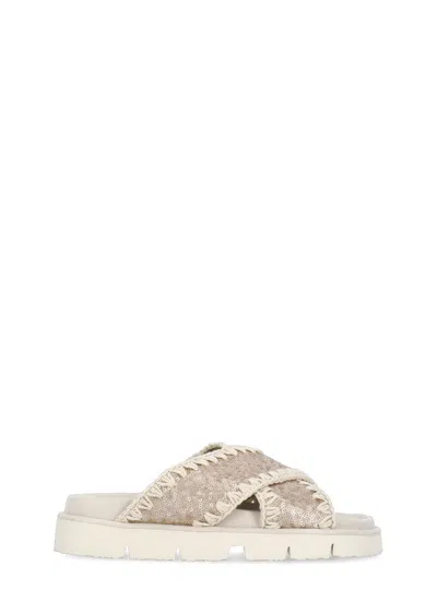 Mou Criss-cross Bio Sandal Plain Microsequins