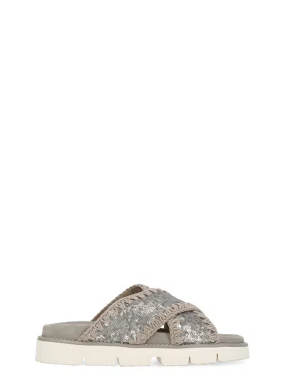 Mou Criss-cross Bio Sandal Plain Microsequins