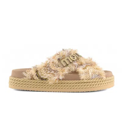 Mou Criss Cross Rope Sandal Rafia In Orange