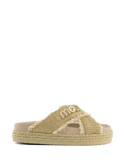 Mou Criss-cross Sandals In Neutral