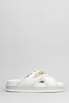 Mou Crisscross Slipper-mule In White Fabric