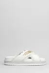 Mou Crisscross Slipper-mule In White Fabric In White