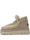 Mou Beige Sheepskin Ankle Boots In Neutral