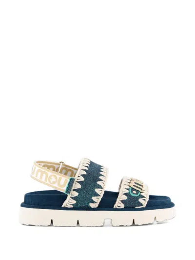 Mou Crochet-trim Back-strap Sandals In Multi