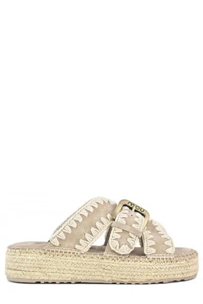 Mou Crossover Strapped Sandals In Psan