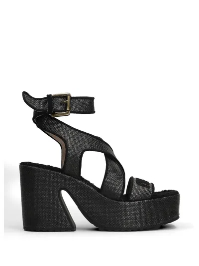 Mou Cross-strap Buckled Sandals In Black