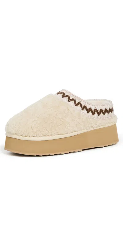 Mou Curly Platform Clogs Vanilla In White