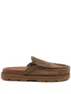 Mou Decorative-stitching Mules In Brown