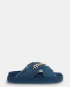 Mou Denim Denim Crystal Sandal