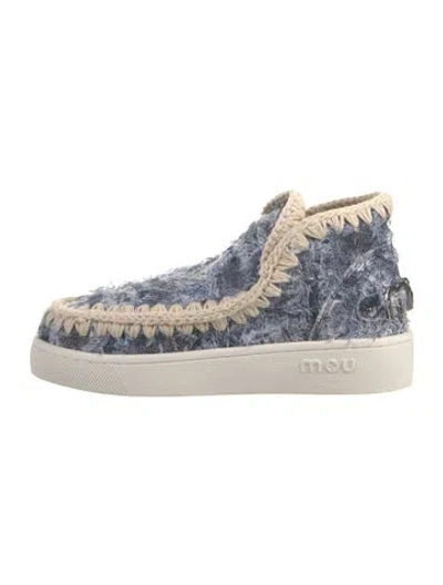 Pre-owned Mou Denim Lace-up Boots W/ Tags In Blue