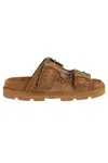 Mou Slip-on Sandals With Decorative Buckles In Brown