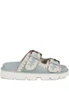 Mou Leather Sandals With Embroidered Upper And Sole