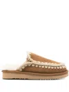 Mou Double Face Sheepskin Slippers In Brown