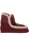 Mou Double-face Stitch-detail Boots In Red