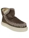 Mou Double-face Sheepskin Crochet Boots In Gray